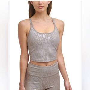 Calvin Klein Performance Strappy Metallic Animal Print Tank